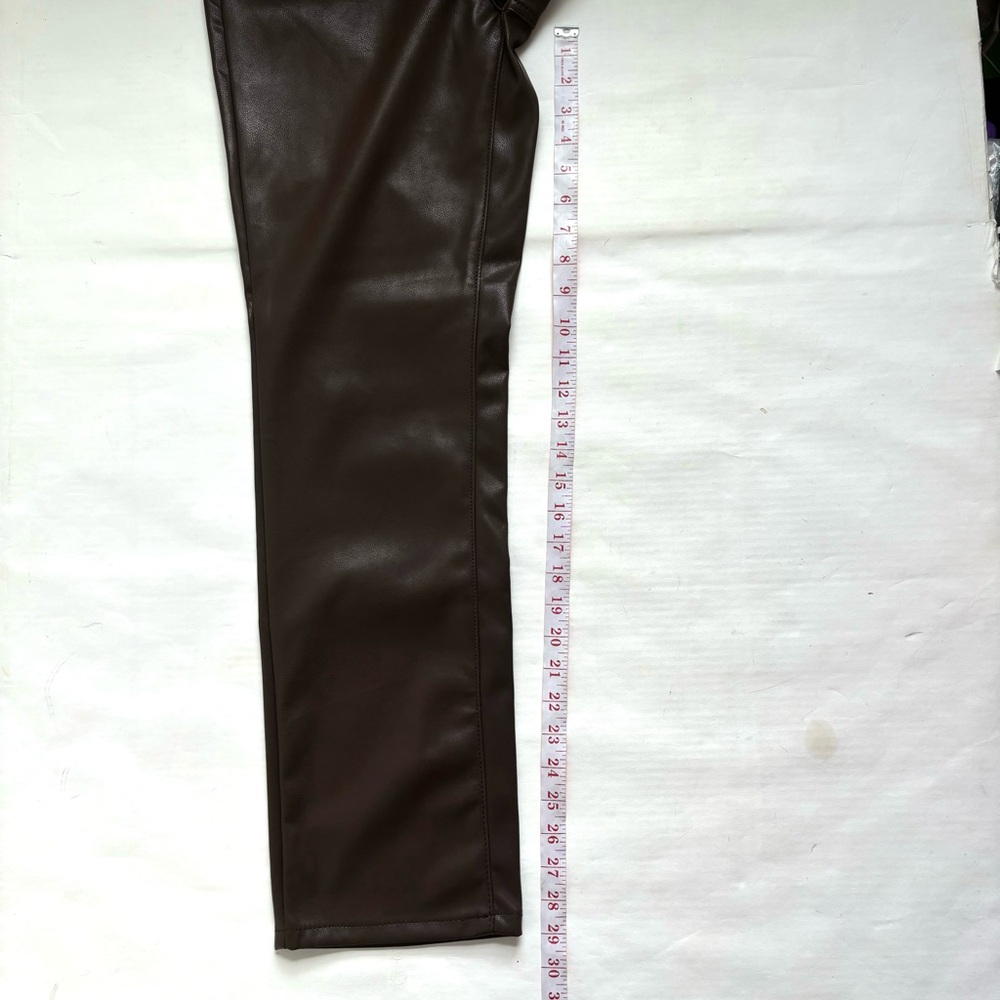 Judy Blue Tummy Control High Rise Faux Leather Straight Pants Espresso Size 26 - Picture 12 of 17
